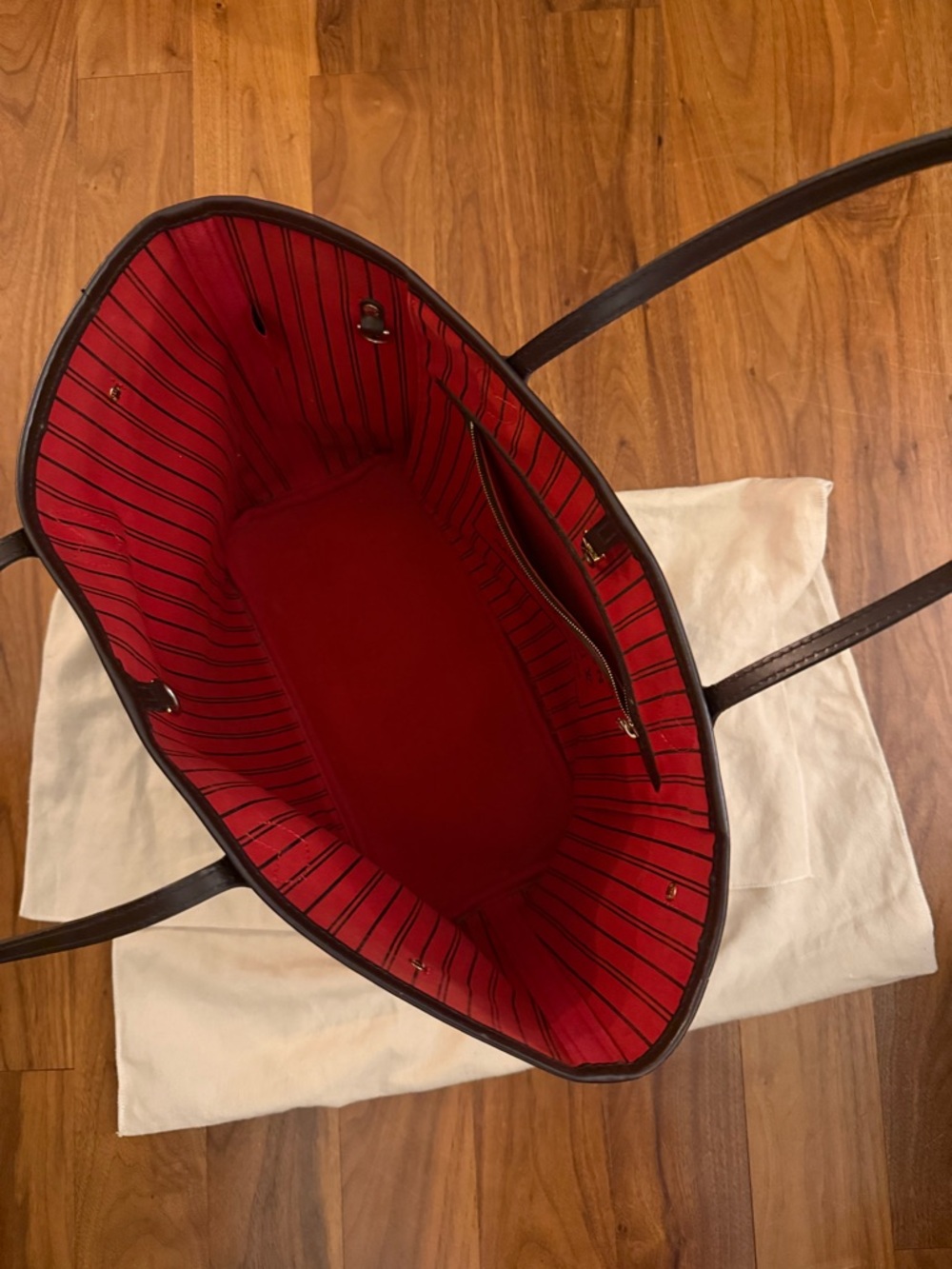 Authentic Louis Vuitton Neverfull MM Damier Ebene Tote Bag - Picture 5 of 7